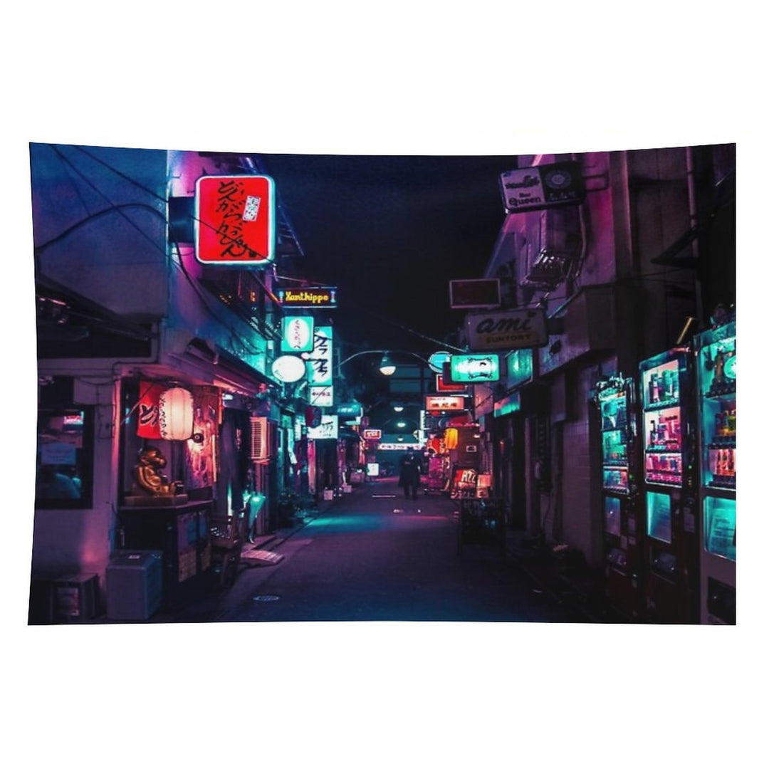 Late Night in Shinjuku's Golden Gai Tapestry