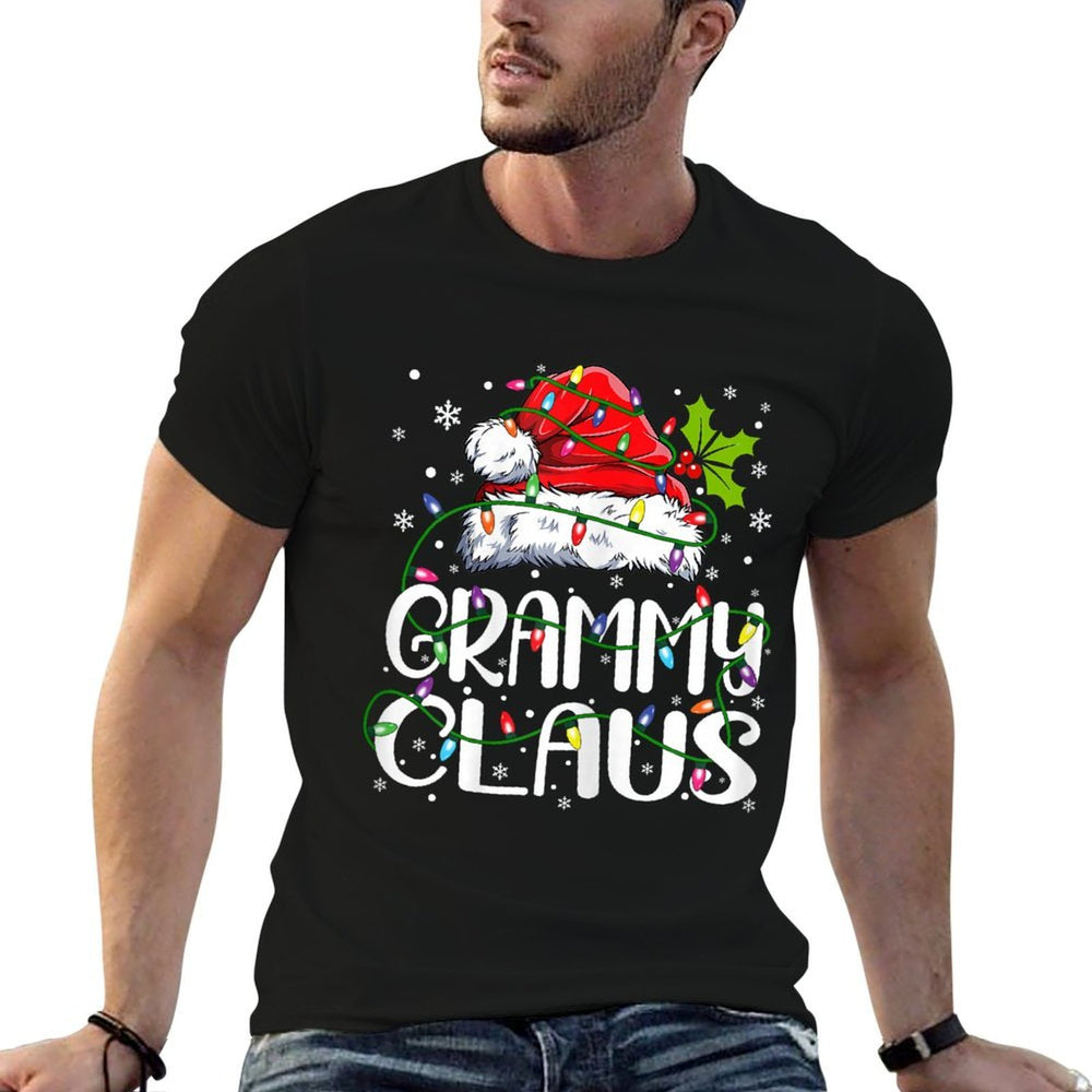 Grammy Claus Christmas Lights Pajama Family Matching  Durable T-Shirt