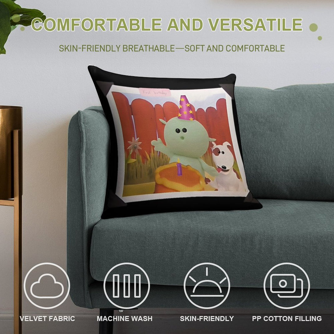 Nanalan  Mona And Russer First Birthday Soft Reinforced Edging Throw Pillow