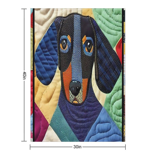 Dachsund Patchwork Quilt Quick-dry Throw Blanket