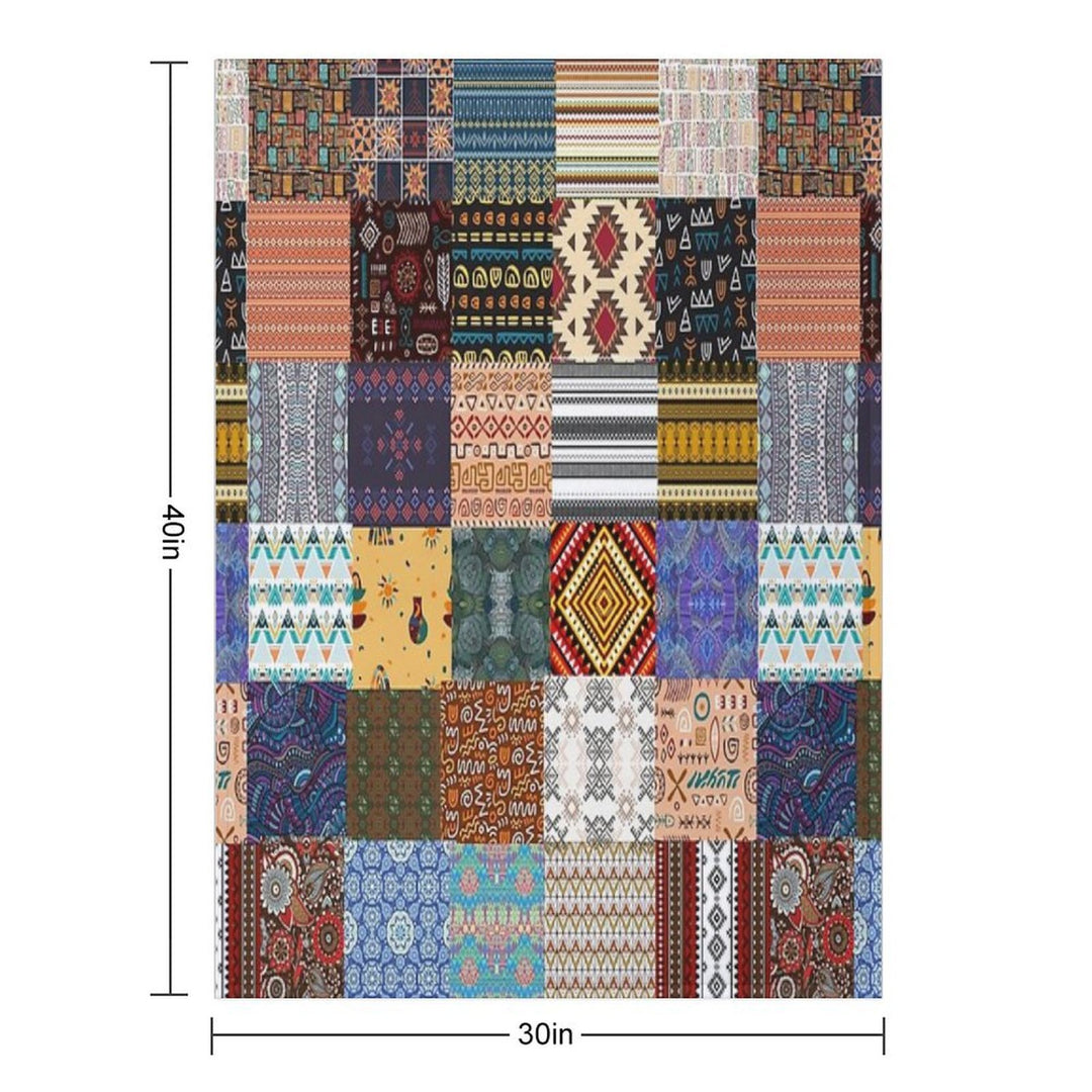 Ethnic Shapes Wrinkle-free Throw Blanket