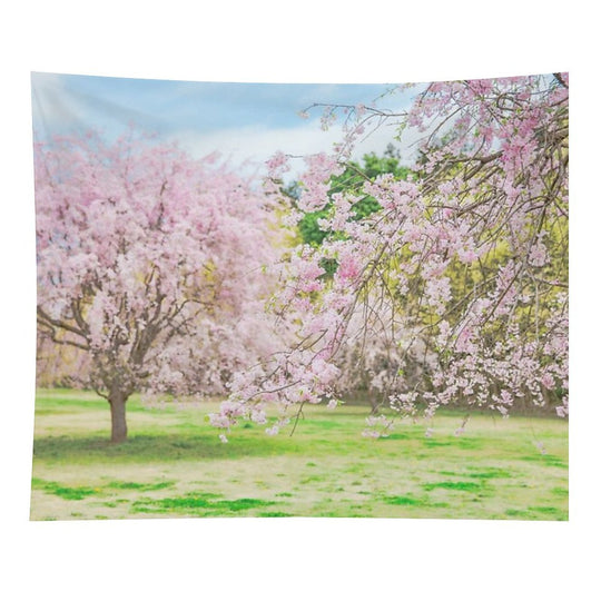 Cherry Blossoms Blooming in A Fantastic Garden Tapestry