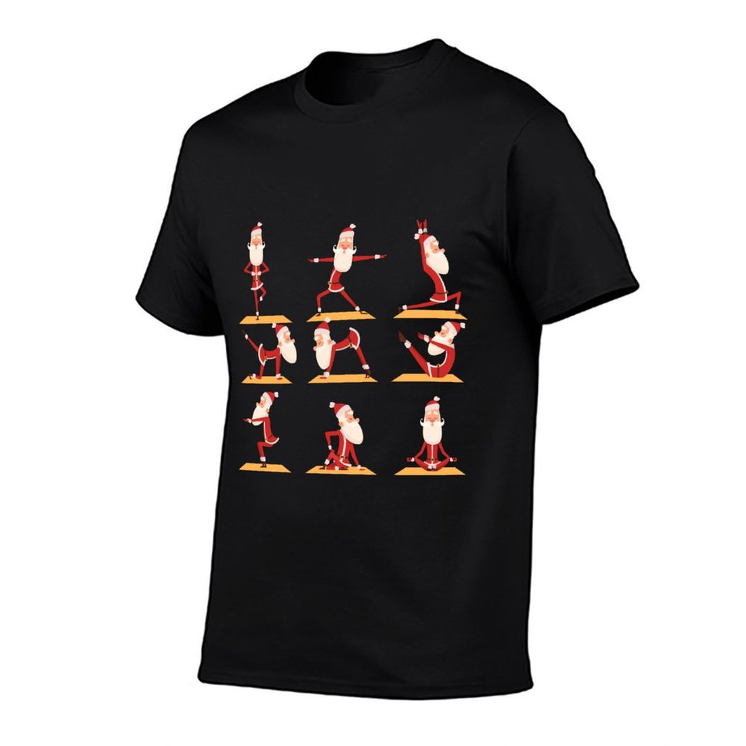 Santa Doing Yoga Exercises Poses Meditation Christmas Yoga  Eco-friendly Material T-Shirt