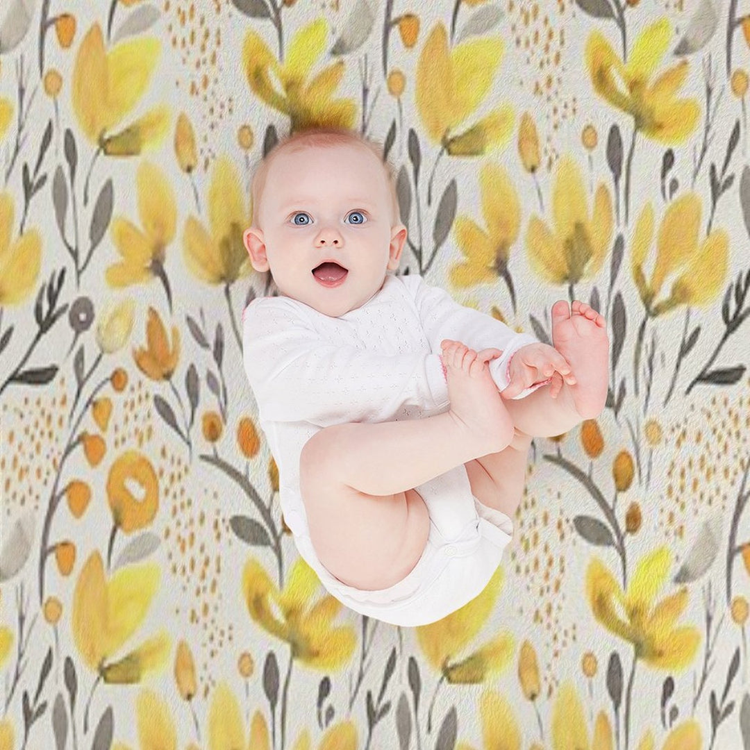 Yellow Field Wrinkle-free Throw Blanket