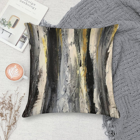 Birch Trees Black And White Soft Luxury Feel Throw Pillow