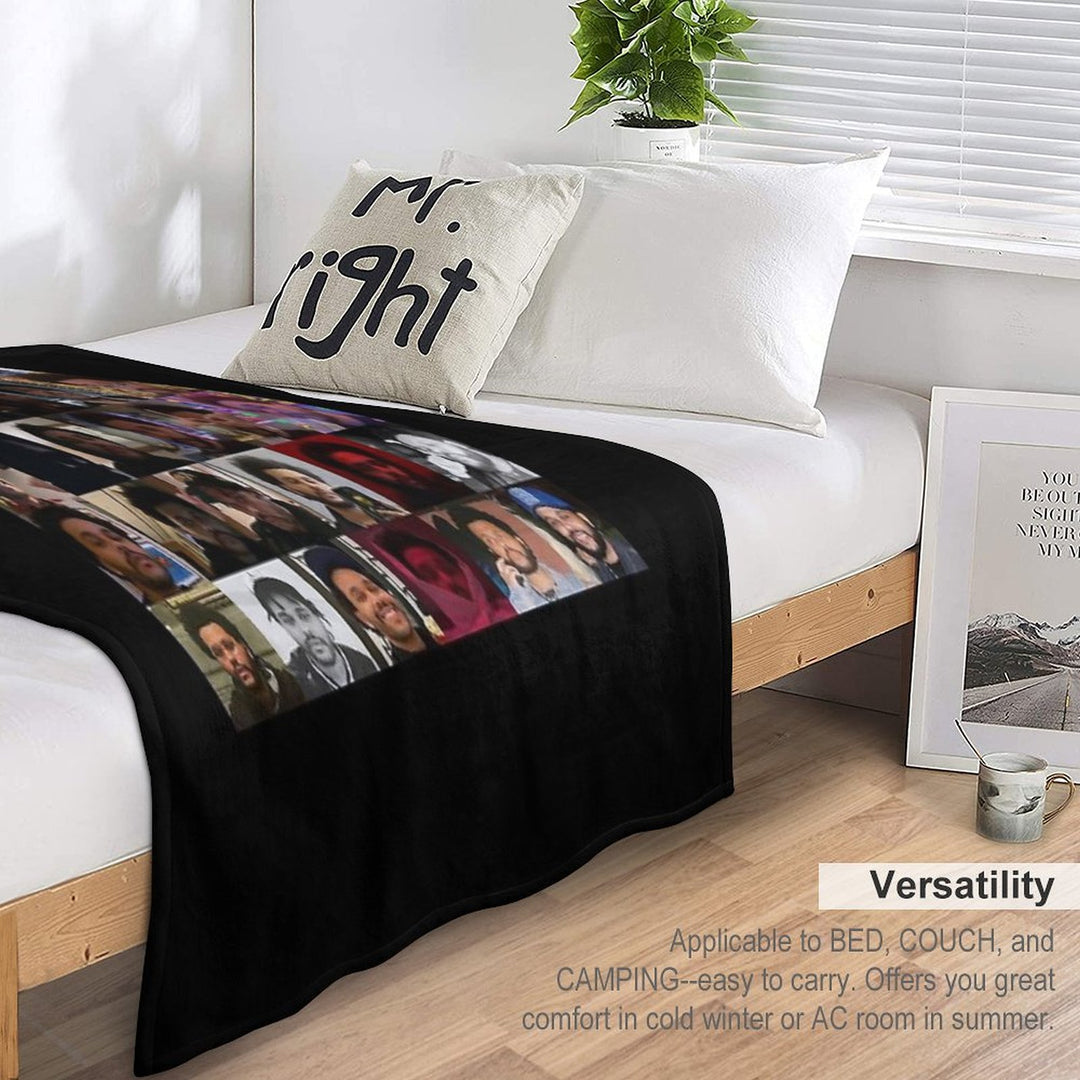 King of Selfiesss Plush Throw Blanket