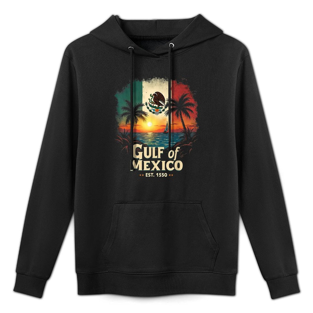 Gulf Of Mexico Vintage Beach Sunset Gulf of Mexico Men Women Shrink-Resistant Hoodie