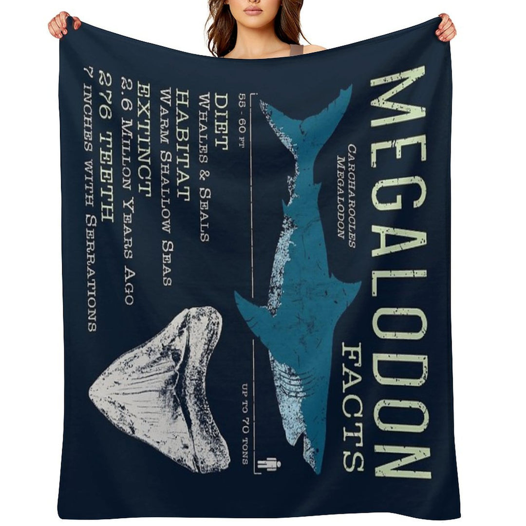 Megalodon Facts Compact Throw Blanket