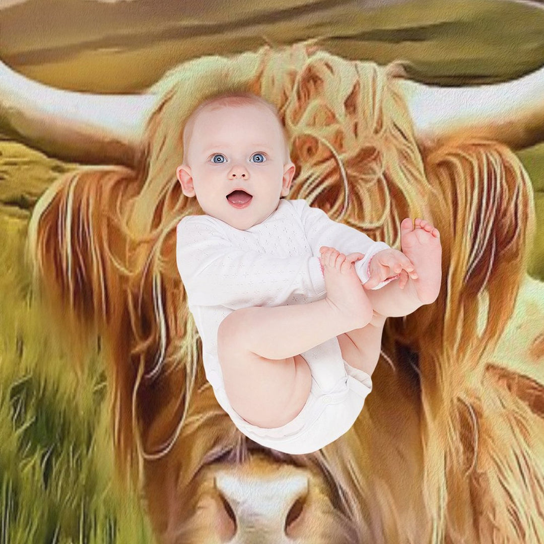 Highland Cow (Painting) Comfort Throw Blanket