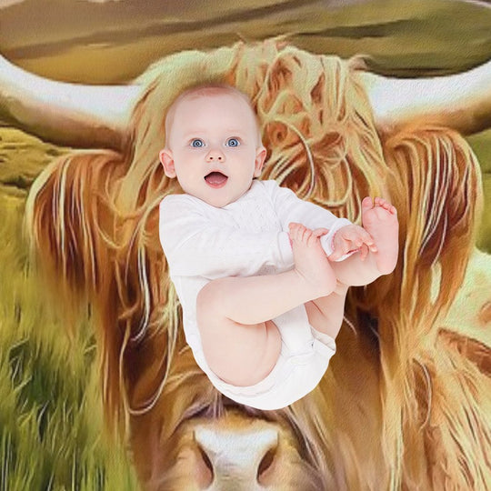 Highland Cow (Painting) Comfort Throw Blanket