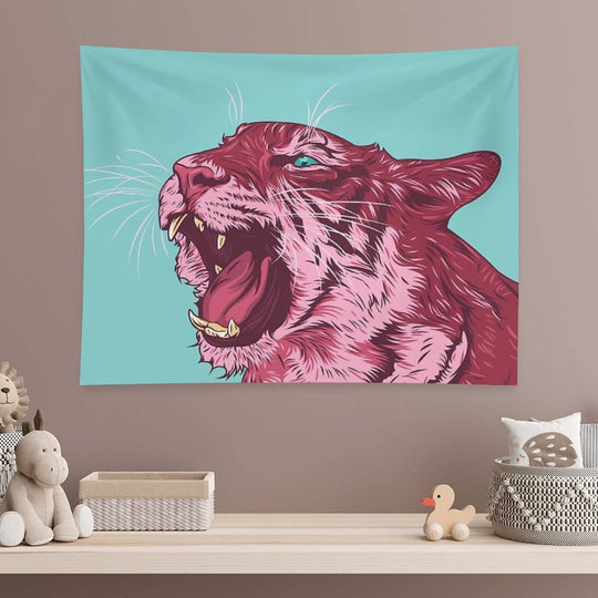 Magenta Tiger Tapestry
