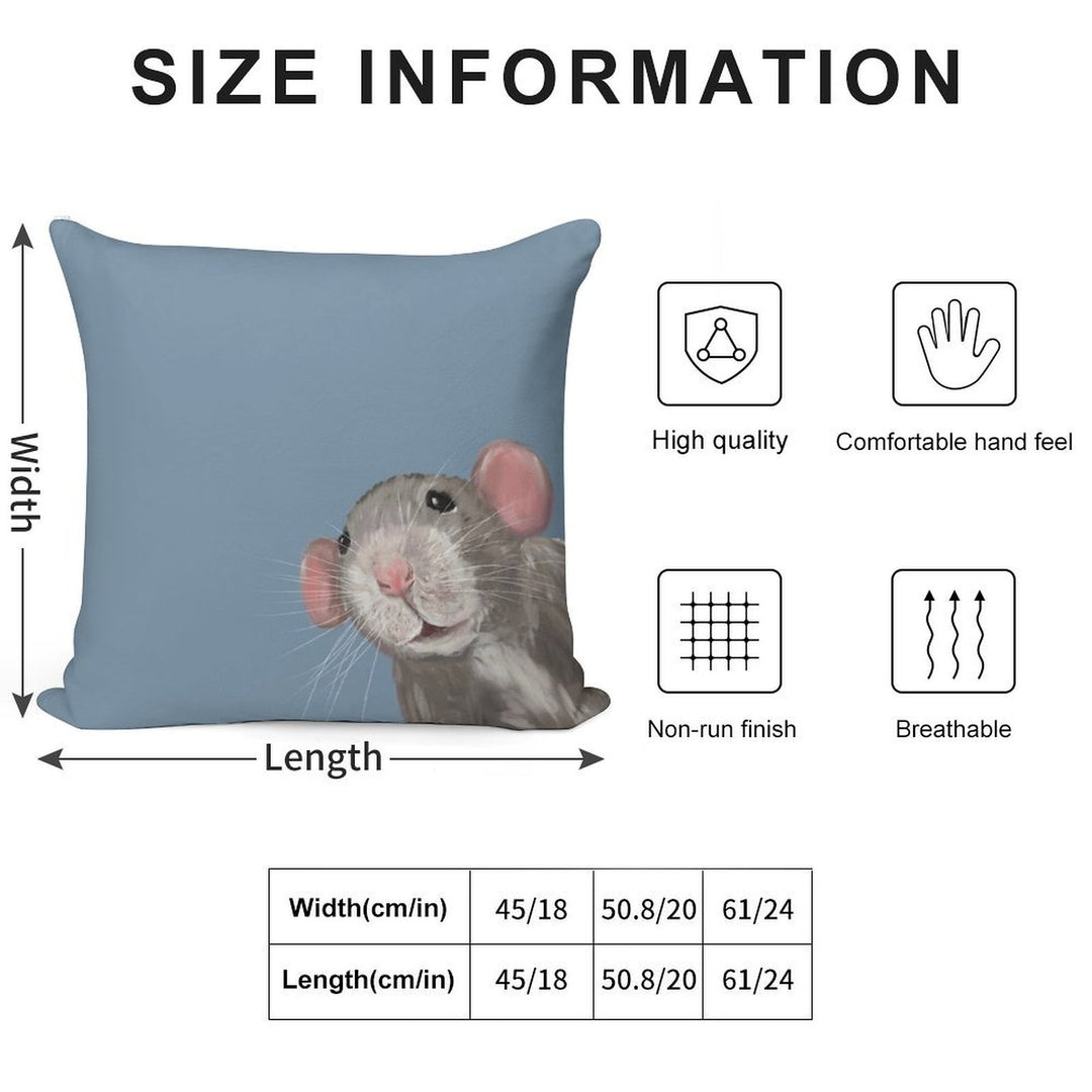 The Peeking Rat Soft Ultra-Soft Texture Throw Pillow