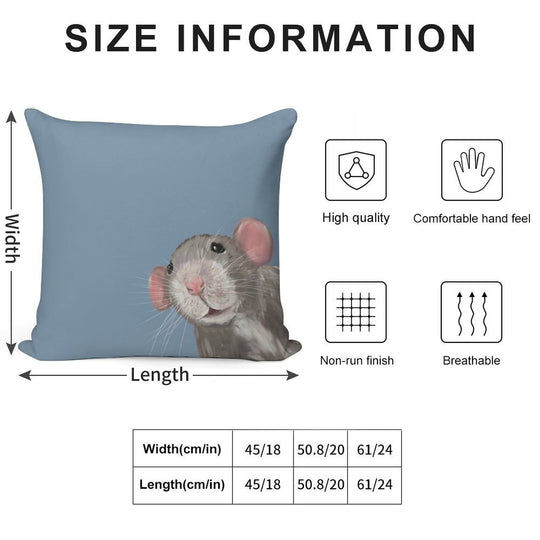 The Peeking Rat Soft Ultra-Soft Texture Throw Pillow