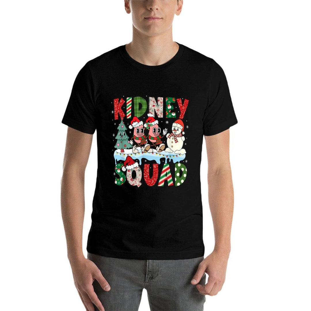 Kidney Squad Xmas Tree Snowman Dialysis Nurse Christmas  Stretchy T-Shirt