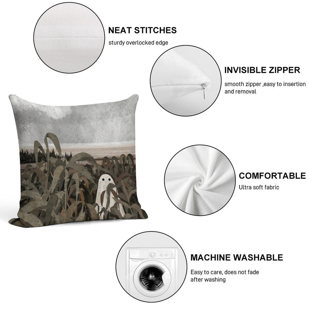 There's A Ghost in The Cornfield Again... Soft Decorative Cover Throw Pillow