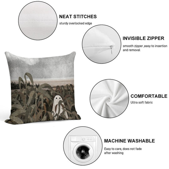 There's A Ghost in The Cornfield Again... Soft Decorative Cover Throw Pillow