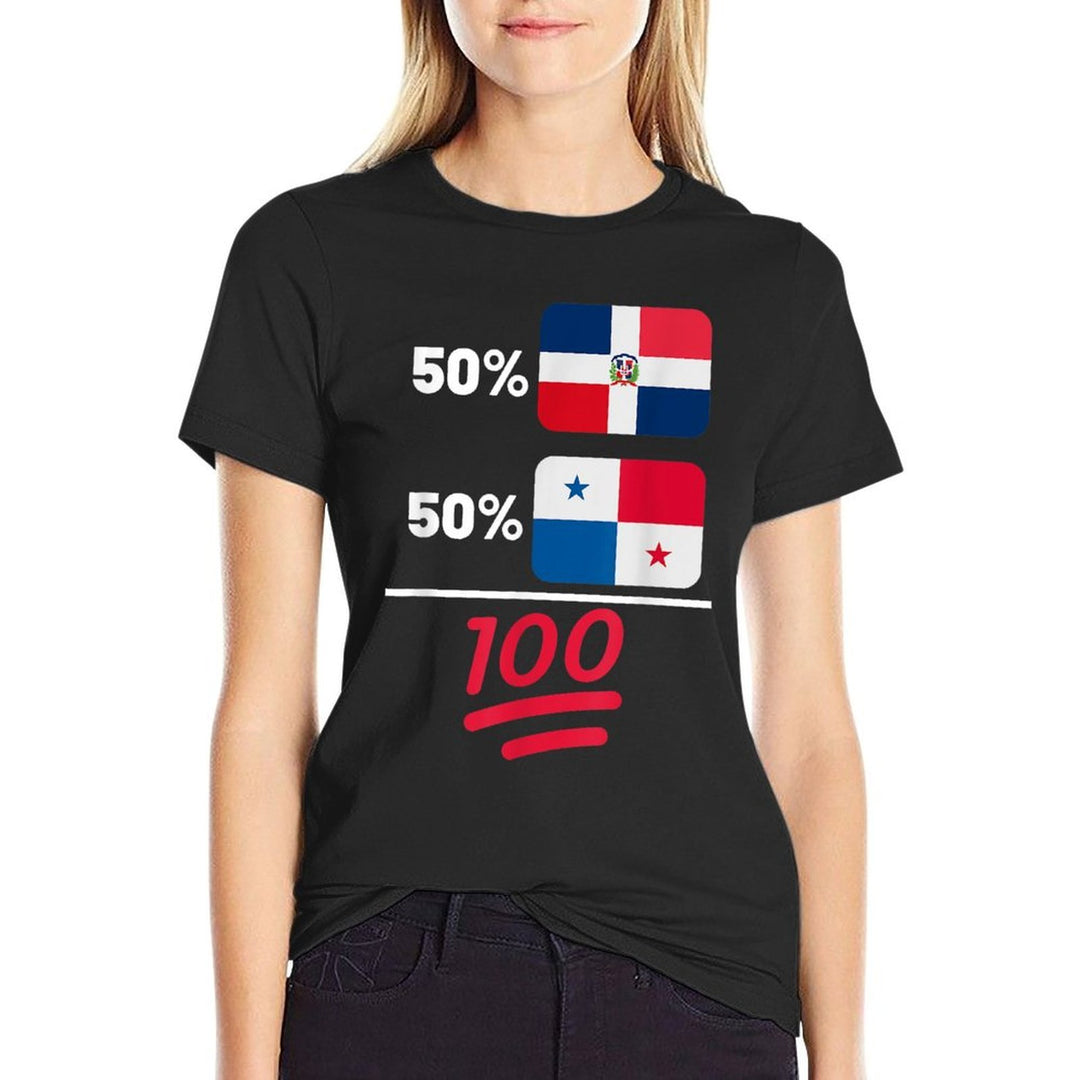 Panamanian Plus Dominican Mix Heritage  Trendy Pattern T-Shirt