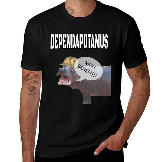 Dependapotamus Dependa Funny Inappropriate Military Meme  Moisture-wicking T-Shirt