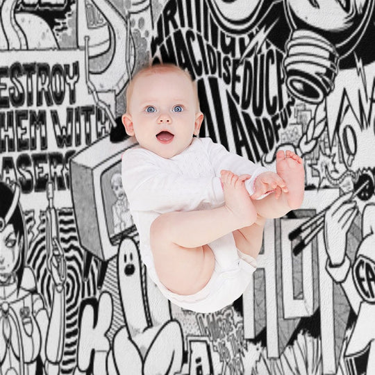 DzyMess No.9 Death & Taxes Sustainable Throw Blanket