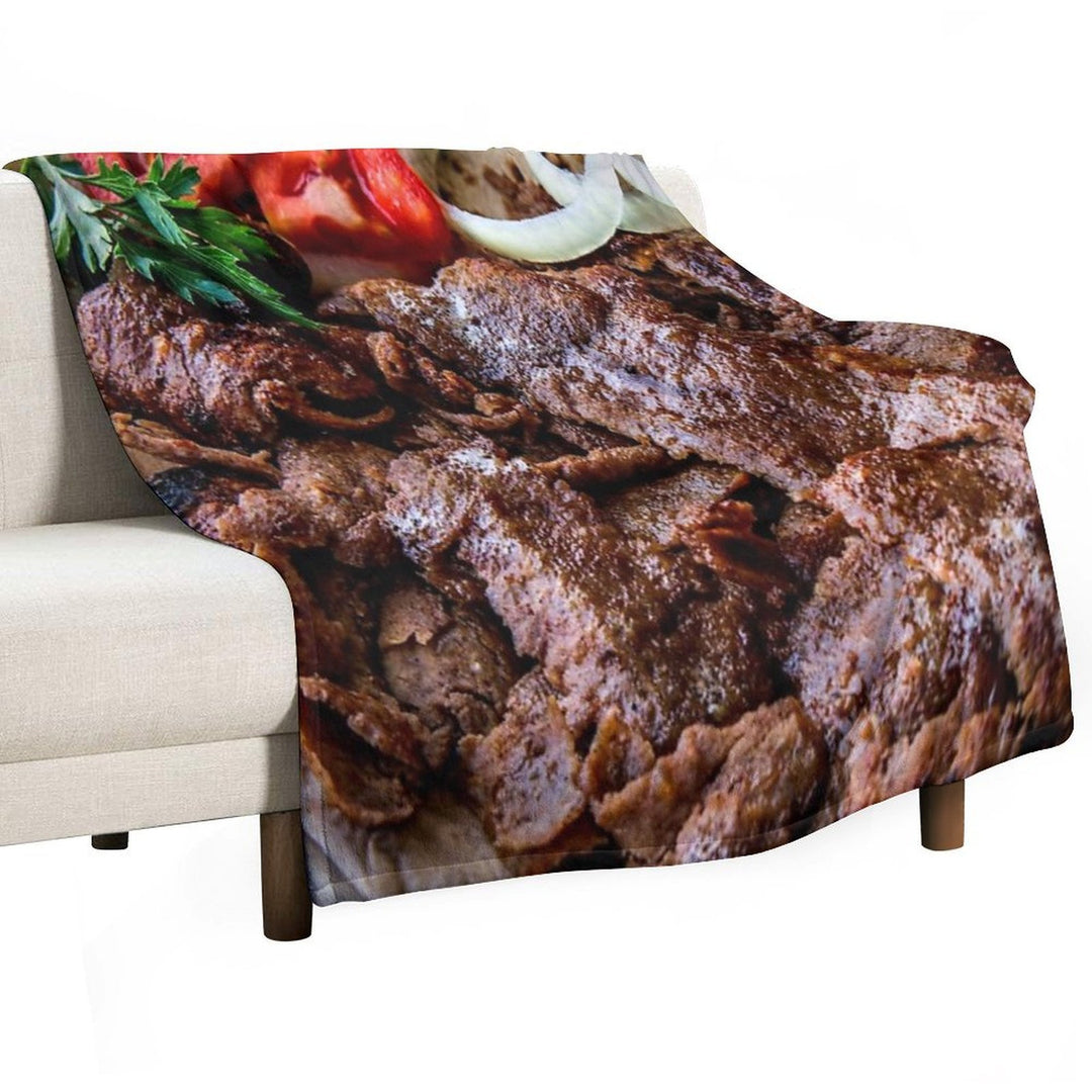 Turkish Doner Kebab Shrink-resistant Throw Blanket
