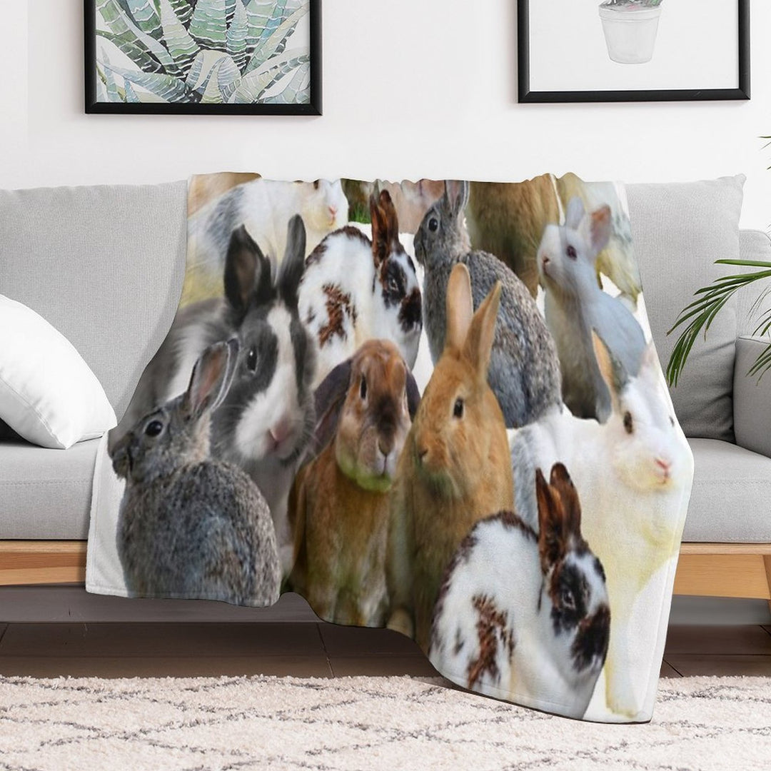 Cute Rabbitsbunnies All-season Throw Blanket