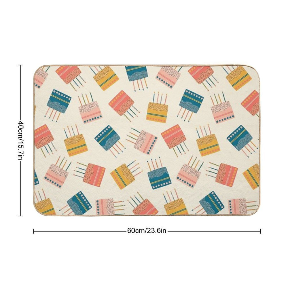 Merry And Bright Cakes Pattern  Stain-Proof Bath Mat