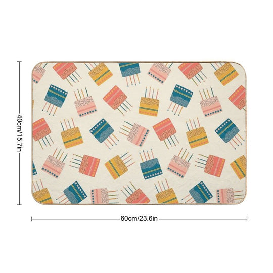 Merry And Bright Cakes Pattern  Stain-Proof Bath Mat