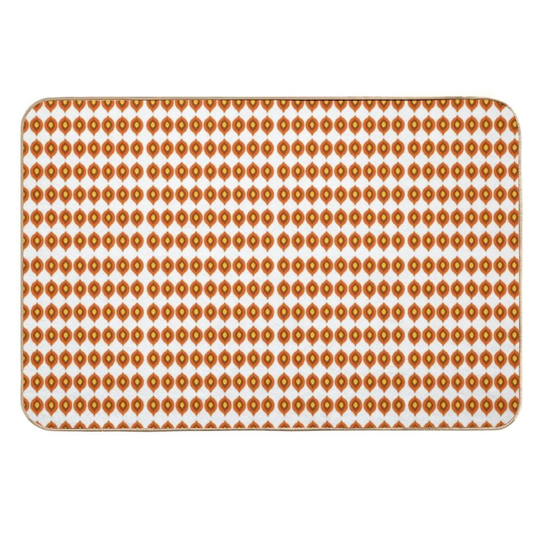 Retro 70s Mid-Century Mod Pattern – Burnt Orange Vibes  Anti-Trip Bath Mat