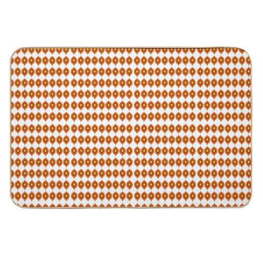 Retro 70s Mid-Century Mod Pattern – Burnt Orange Vibes  Anti-Trip Bath Mat