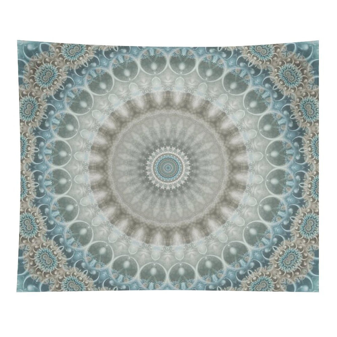 Dreamy Grey, Blue And Ivory Mandala Tapestry