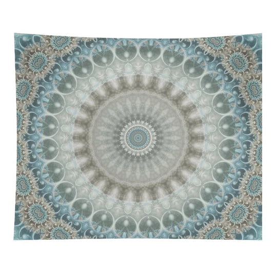 Dreamy Grey, Blue And Ivory Mandala Tapestry