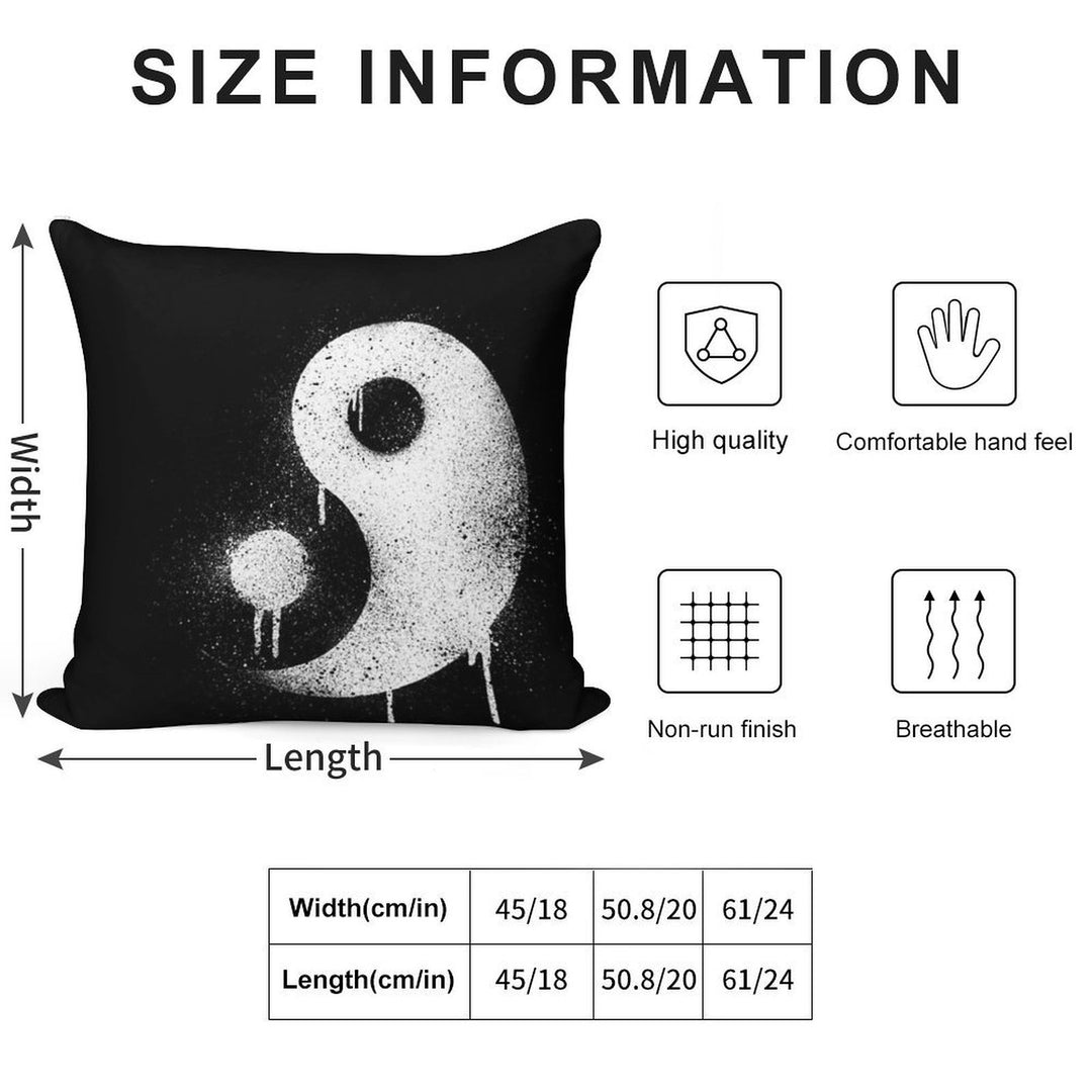 Graffiti Zen Master - Spray Paint Yin Yang Soft Gift Ready Throw Pillow