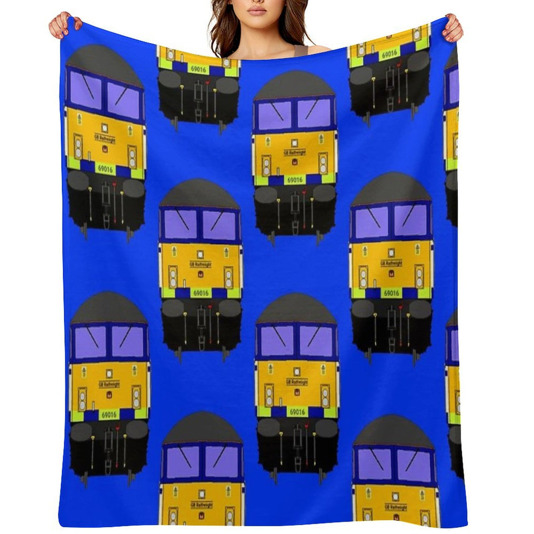 Class 69 Locomotive 69016 Machine-washable Throw Blanket