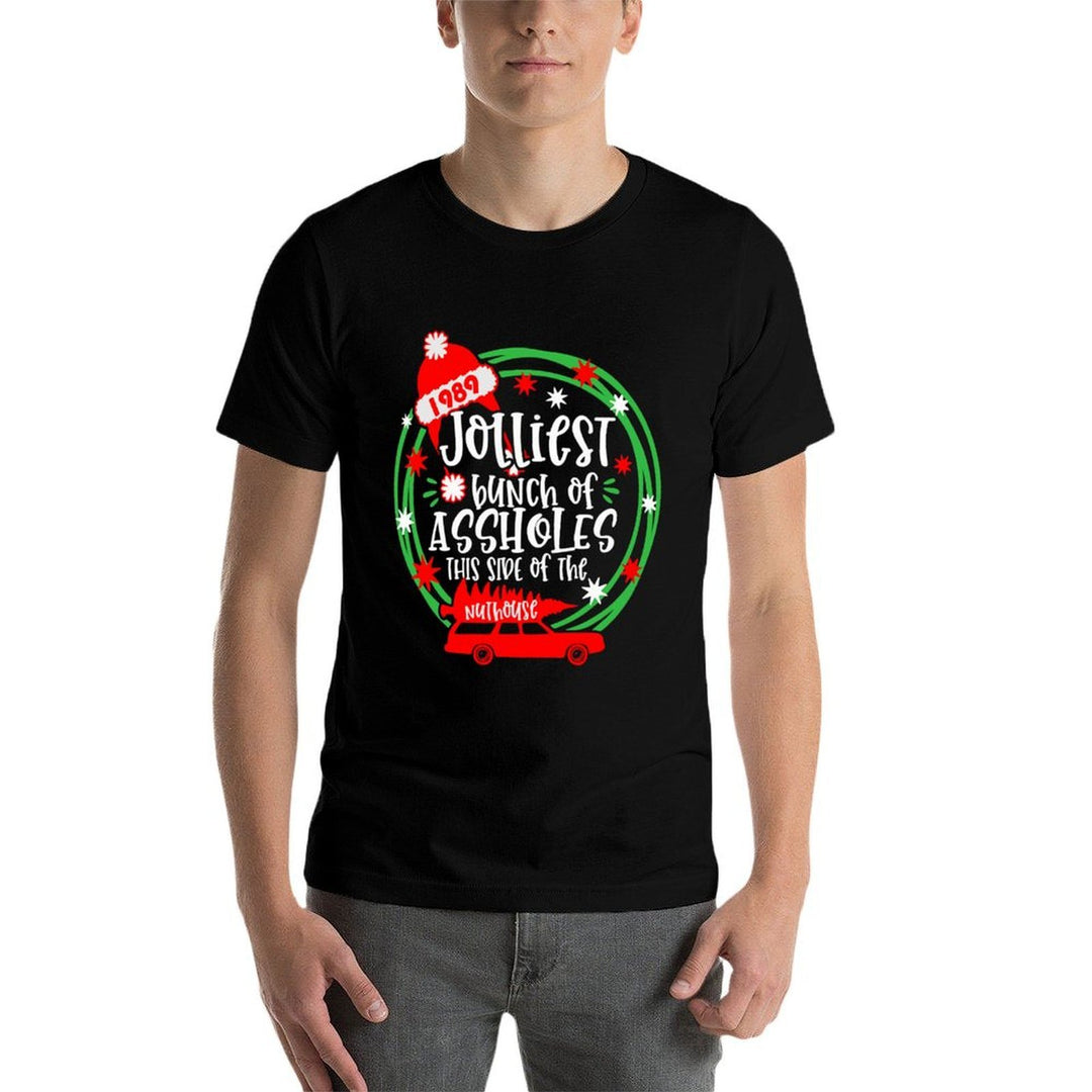 Funny Costume Christmas Tree Truck Jolliest Bunch Of A-Holes  Polyester Blend T-Shirt