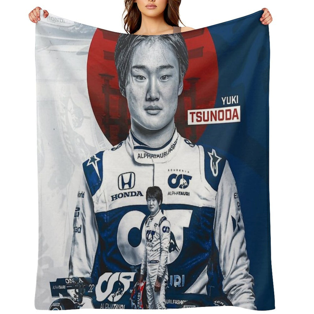 Yuki Tsunoda Travel-friendly Throw Blanket