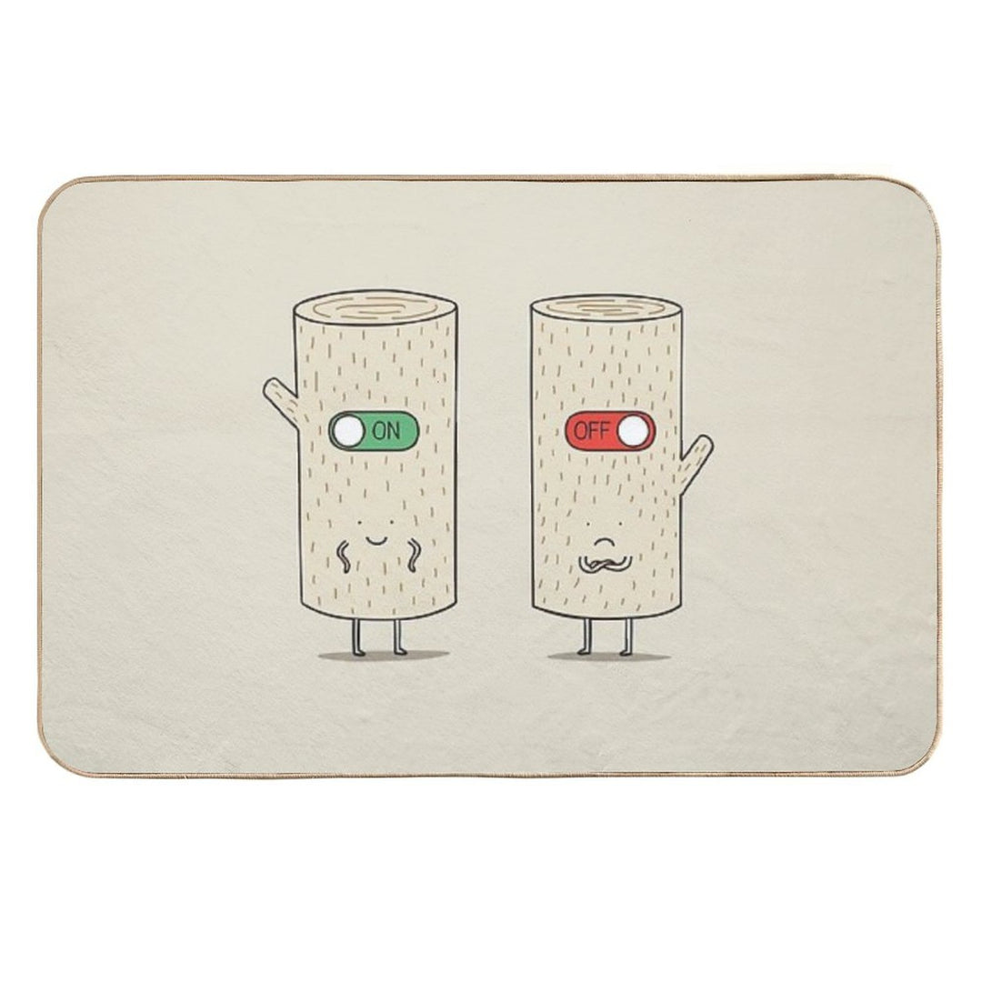 Log on And Log Off  Dirt-Trapping Bath Mat