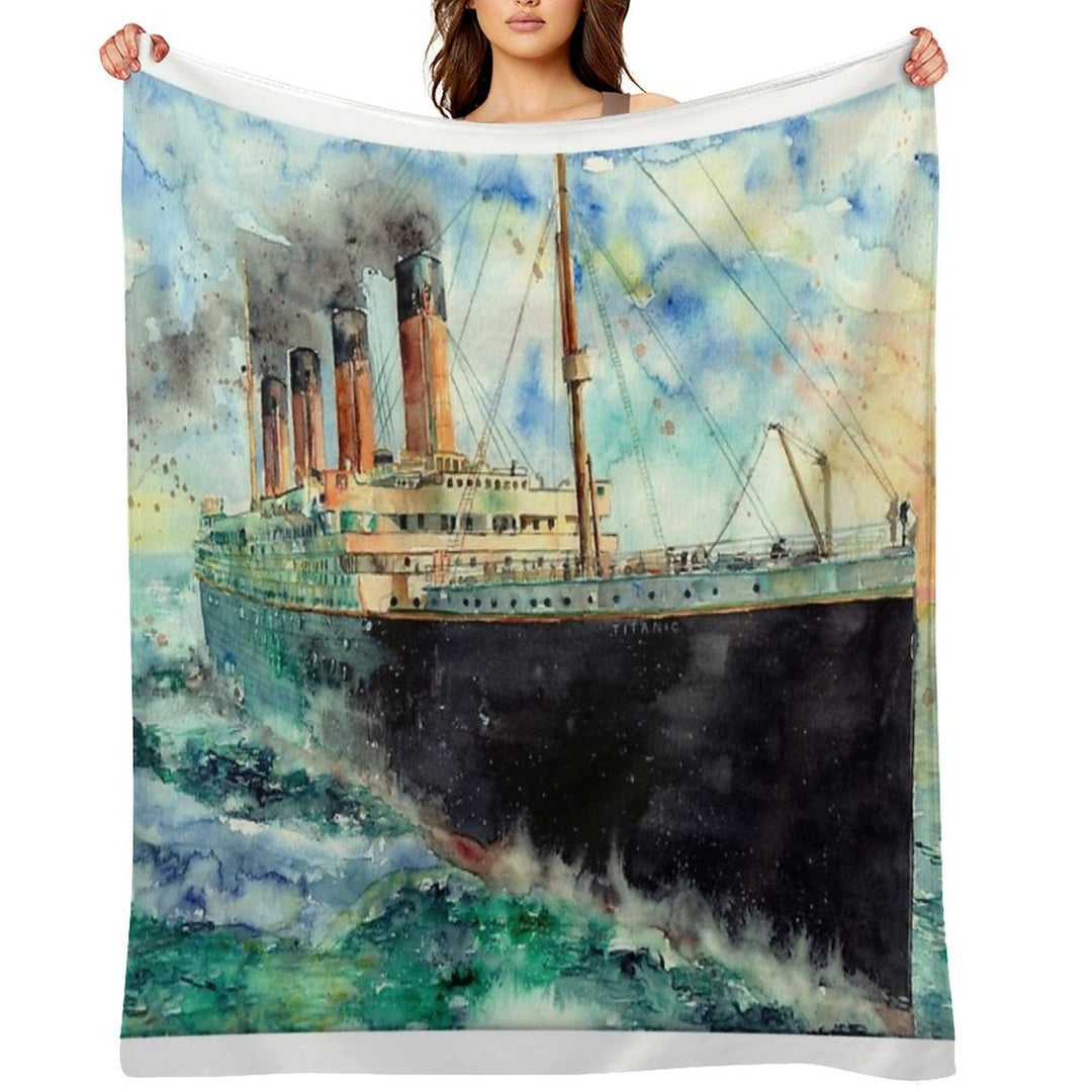 RMS Titanic White Star Line Ship 1912 Premium Throw Blanket