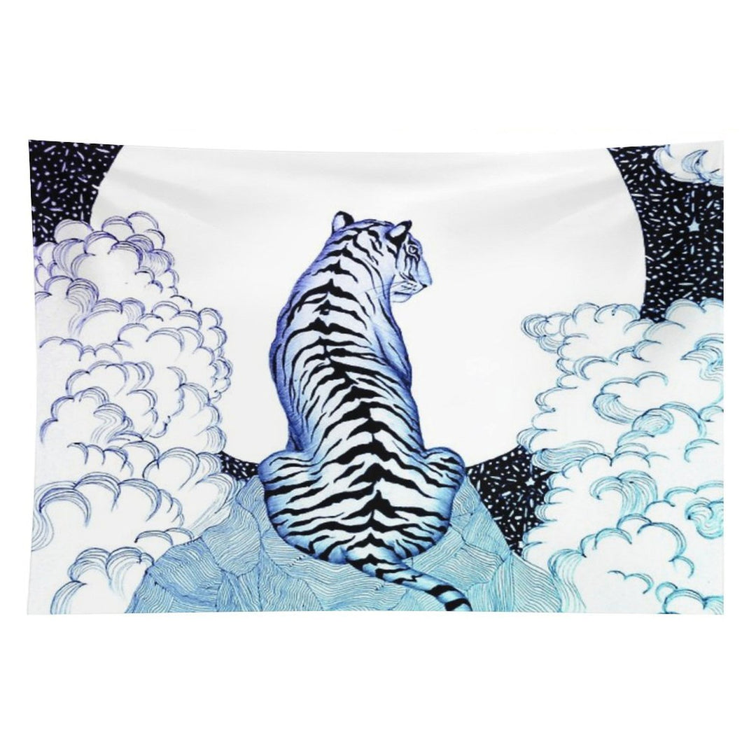 Ombre Tiger Moon Tapestry