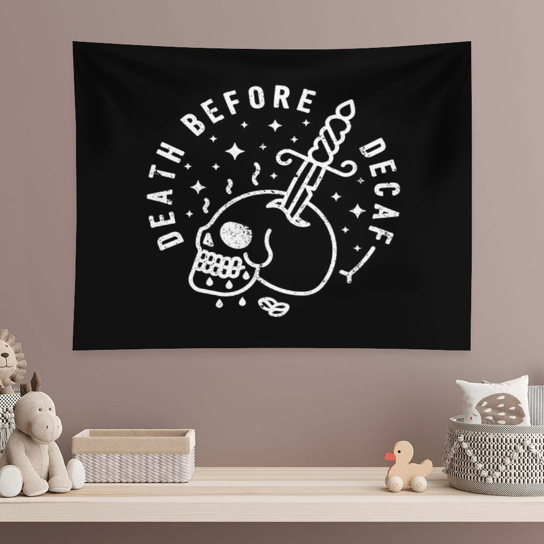 Death Before Decaf Tapestry
