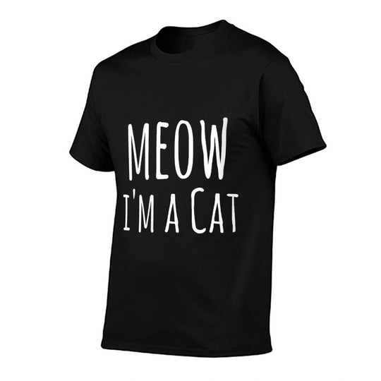 Womens Meow Im A Cat - Funny Cat Lover Lazy Halloween Costume  Easy-care T-Shirt