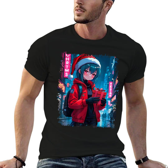 Anime Girl Christmas  Moisture-wicking T-Shirt