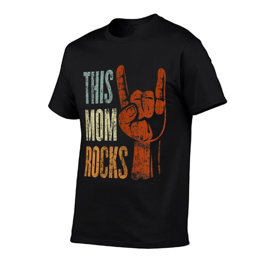 This Mom Rocks Rock N Roll Metal Gift for Mother  Oversized Silhouette T-Shirt