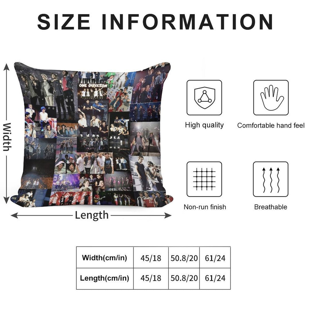 One Direction Soft Multiple Sizes Throw Pillow