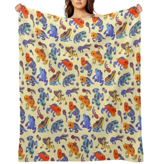 Poison Dart Frogs - Yellow Compact Throw Blanket