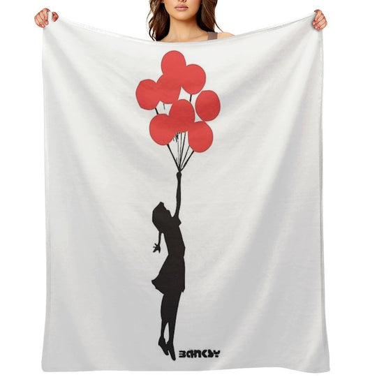 Banksy - Balloon Girl Anti-pilling Throw Blanket