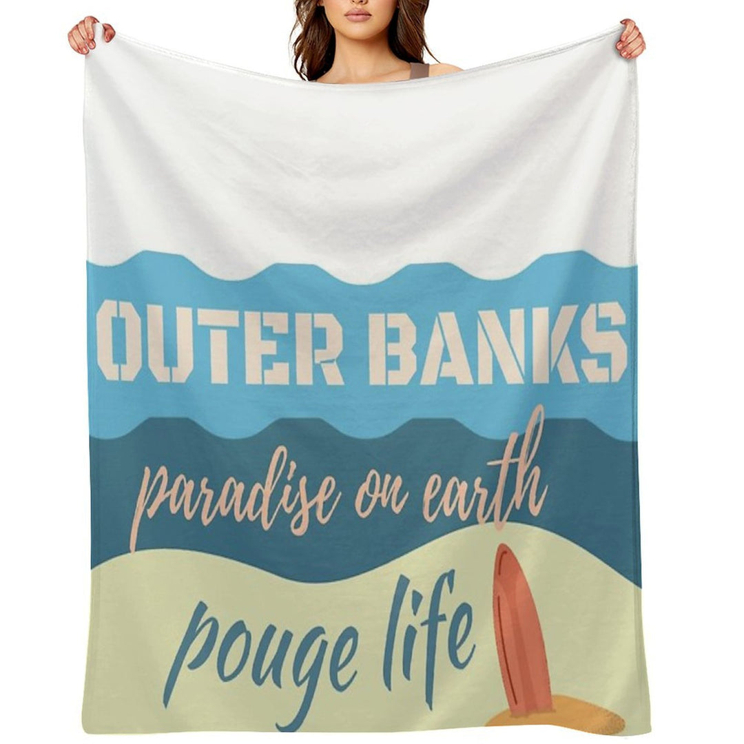 Outer Banks Paradise on Earth Quotes Gift-ready Throw Blanket
