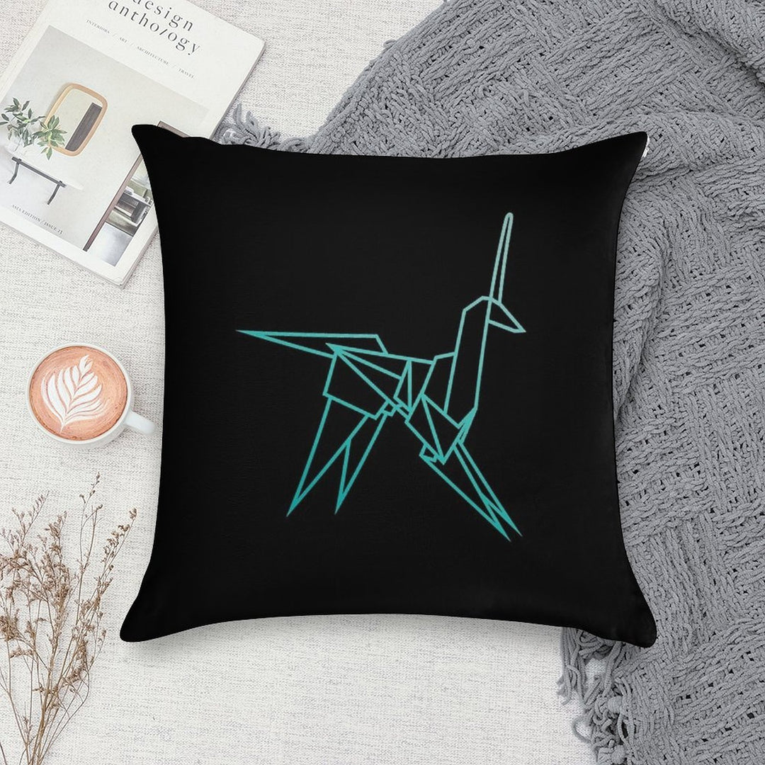 Blue Blade Runner Origami Unicorn Soft Fade-Resistant Throw Pillow