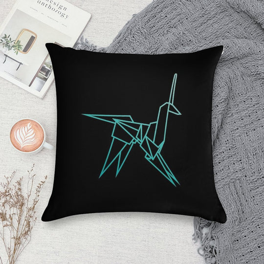 Blue Blade Runner Origami Unicorn Soft Fade-Resistant Throw Pillow