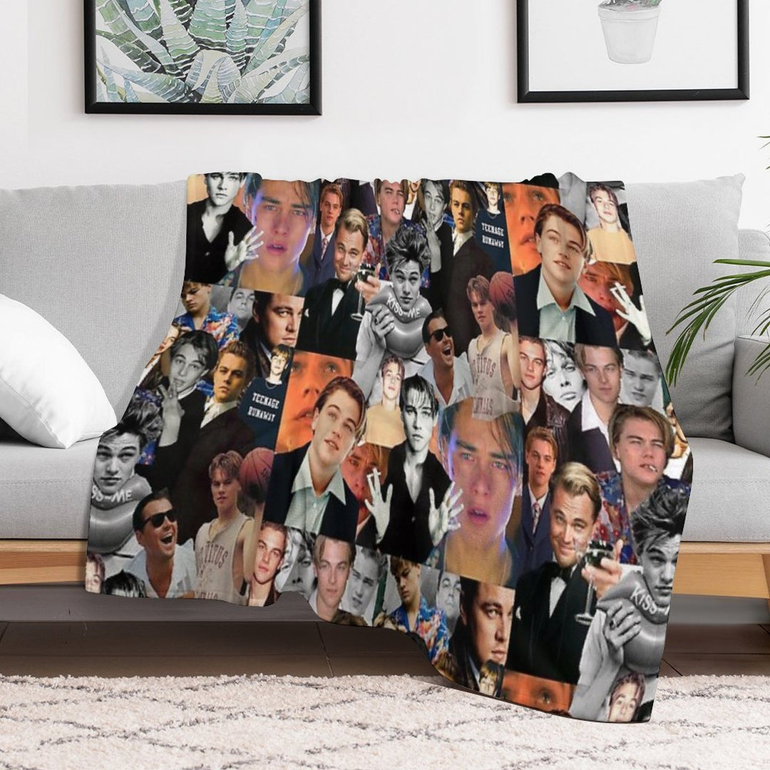 Leonardo Dicaprio Collage Wrinkle-free Throw Blanket