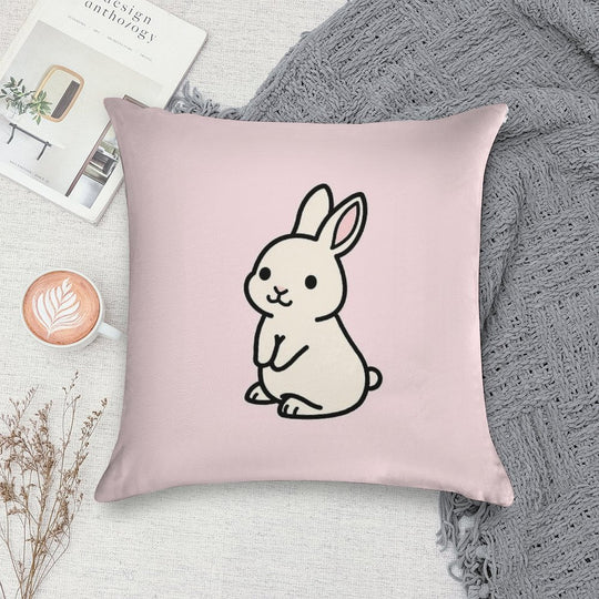 White Bunny Soft Gift Ready Throw Pillow